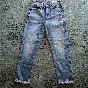 American Eagle Outfitters Classic Blue Denim Jeans High Rise Strait Leg
